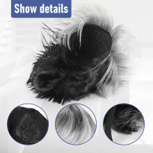 Men Short Straight Wig Ombre Grey Black Synthetic Wig for Male Hair Fleeciness Realistic Natural Toupee Wigs