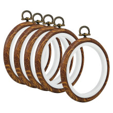 5Pcs Embroidery Hoops Imitated Wood Embroidery Circle Round Display Frame Circle for Art Sewing and Hanging