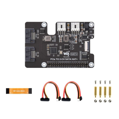 Waveshare for Raspberry Pi5 PCIe to  Expansion Board EEPROM HAT+ High Speed Data Transfer Multi-Device Compatibility