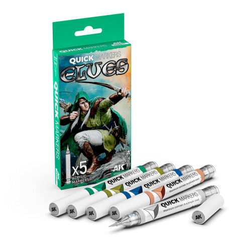 AK Interactive Quick Markers - Elves - 5-Pack Acrylic Marker Set AKMQ101