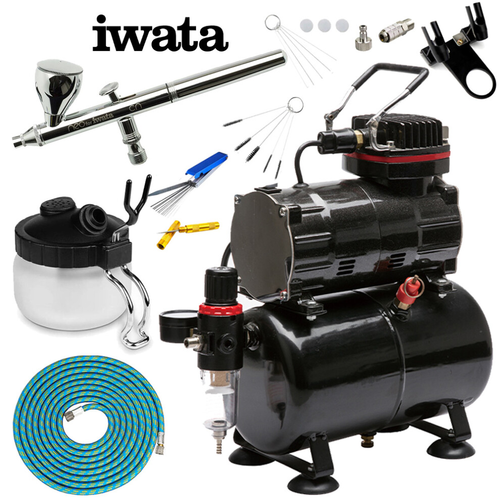 Iwata Neo Cn Airbrush Standard Compressor Bundle Kit 5061031133315