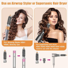 20mm Small Round Volumizing Brush and Adaptor Compatible with Supersonic HD01 HD02 HD03 HD04 HD08 Hair Dryer Attachment