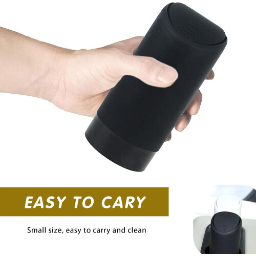 Car Trash Can with Lid, Waterproof Leakproof Car Garbage Bin, Compact OneHand Push Black 1