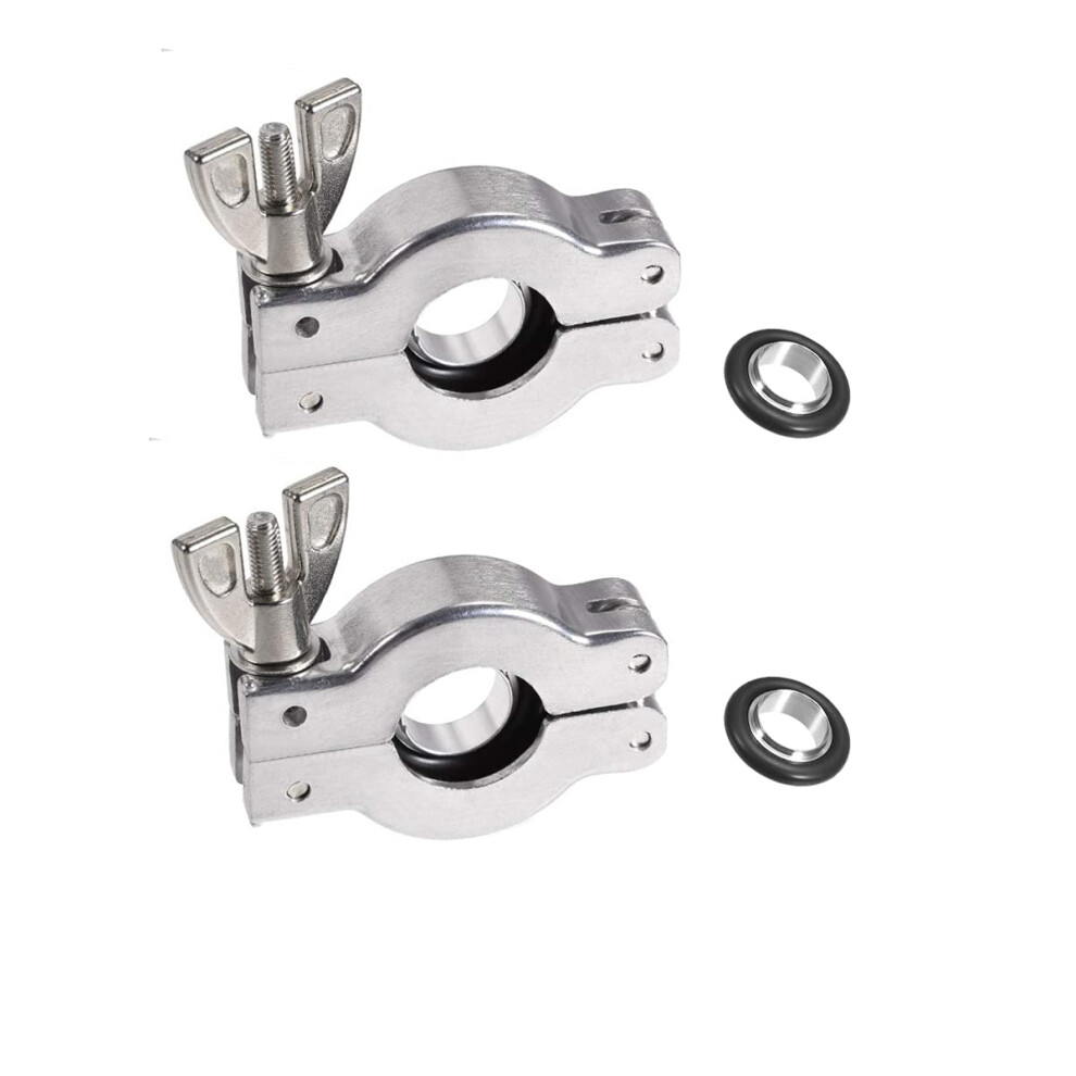 2 Sets Kf25 Vacuum Fittings Isokf Nw25 Aluminium Clamp And Centering Ring With Fkm Oring 9771547183457