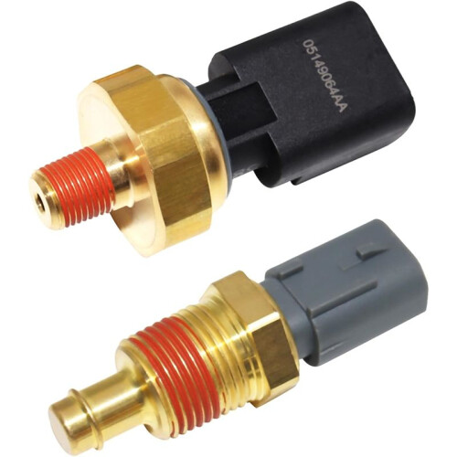 2 Pack Engine Oil Pressure Sensor Sender  & Coolant Temperature Sensor 5149062AA 5149077AB for  Aspen 1
