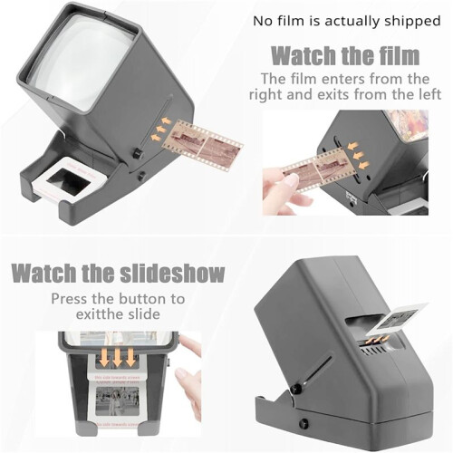 Visualizzatore di Diapositive e Pellicole da 35 mm - Visualizzatore di Diapositive con Ingrandimento 3X e Visualizzazione Illuminata A LED per 2
