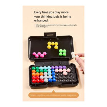 200 Challenges IQ 3D Puzzle Board Game Classic Pyramid Plate Pearl Logical Mind for Children Pyramid Beads