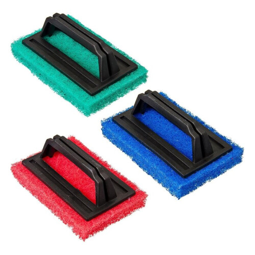 Screen Printing Scrub Pad Set, 3 Pcs Ink Cleaning Brush with Ergonomic Handle for Efficient Mesh Frame Reclamation