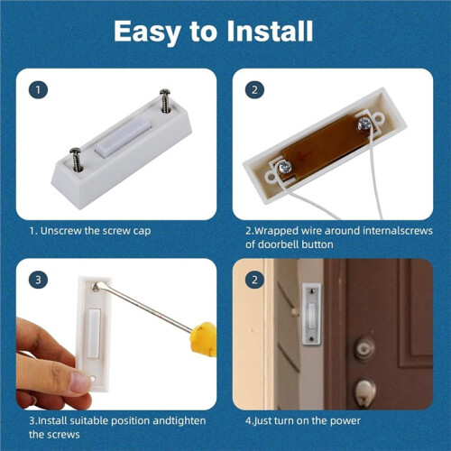 2-Pack LED Lighted Doorbell Button, Wired Push Button Replacement with High Compatibility for Garage and Wall Mount 2