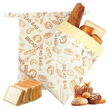 Reusable Beeswax Bread Bags(2 Pack), Beeswax Bags for Sourdough/Homemade Bread, Natural Cotton Bees Wax Bag