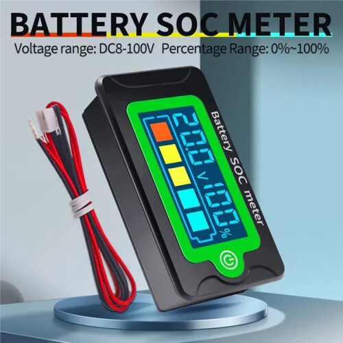 Waterproof Digital LCD Voltmeter Battery Capacity Tester Voltage Indicator DC8-100V 12V 24V 36V 48V 72V 2