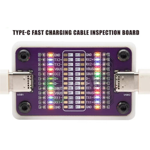 POWER-Z Dual Type-C Fast Charging Cable Inspection Board for Smartphone Cable Testing and  Sequence Testing 1