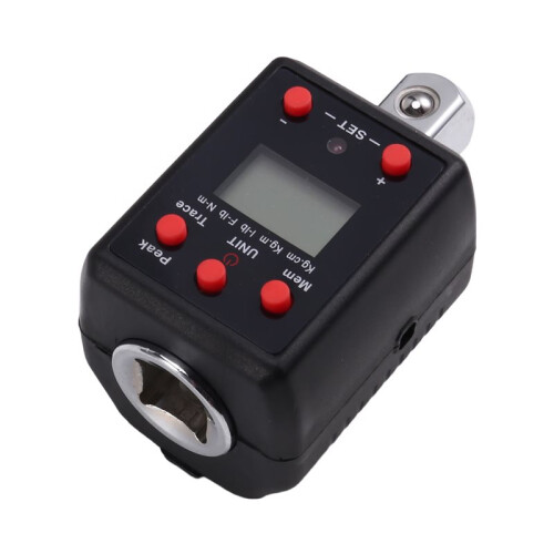 Adaptador de Chave de Torque Digital - Encaixe de 1/4, 3/8, 1/2 e 3/4 Polegadas, 2-200 Nm, Medição Dupla em Ft-Lb/Nm, com Modos de Rastreamento