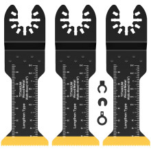 Titanium Oscillating Saw Blades 3PCS with Spacer Adapters for Fast Deep Cutting Wood and Metal