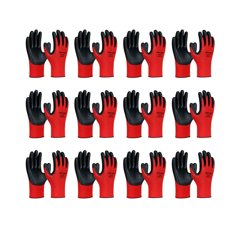 Nmsafety Pu1350 Mechanic Work Gloves, Pu Rubber Coated, En388 4131X, 12 Pairs 6033968118054