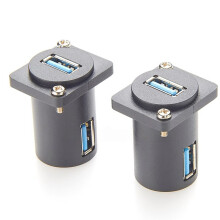 USB 3.0 Paneelmontage-Adapter met Schuine Uitgang USB 3.0 A Vrouwelijk D-Type Paneelmontageconnector Schotkoppeling