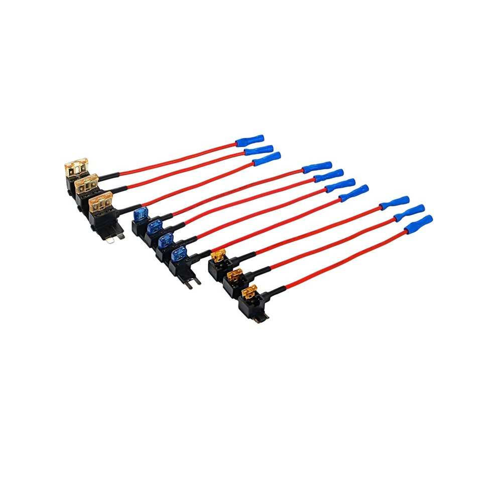Brecantia 10Pcs 12V Car Fuse Holder Add-A-Circuit Fuse Adapter With Standard Tap Blade Fuse Holder Automotive Accessories