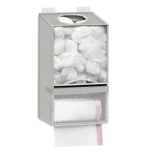 Wall Mount Plastic Bag Holder -Grocery Bag Holder for Shopping Bags, Bag Organizer with Trash Roll Dispenser Grey