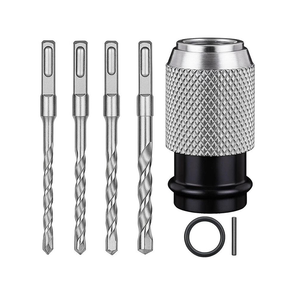 Rotary Hammer Adapter With Impact Drill Bits Set, Electric Hammer To Drill Converter - Adapter + 4Pcs Drills 4712629704554