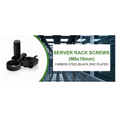 120pcs M6 Cage Screw Nut Washer Set Self-Locking Cable Ties Assortment Kit for Server Shelf Cabinets & Rack Mount Thread 2