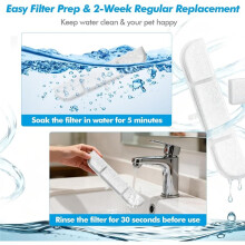 Replacement Filters for DownyPaws Battery Operated Cat Water Fountain DPWFP6, for Downy Paws 84oz/2.5L Wireless Dog Pet