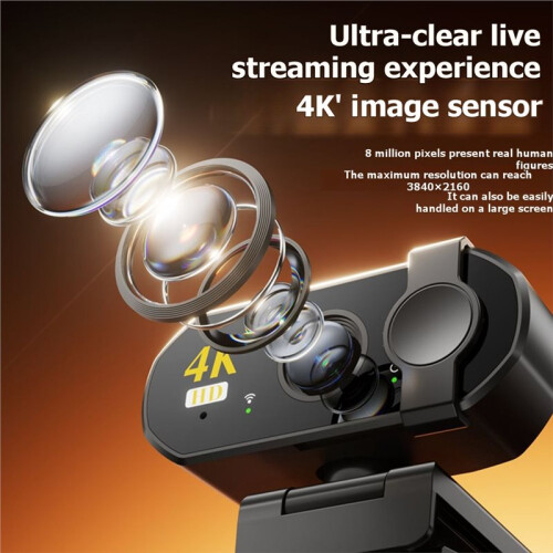 4K HD USB Webcam for Laptop Desktop External Camera Plug  Webcam Auto-Focus Streaming for Online Classes Live Video 1