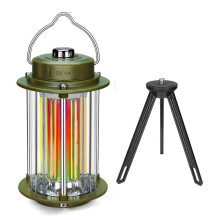 USB Rechargeable Camping Light Portable Lantern Flashlight Handheld LED Light 3 Color Light Source Outdoor Waterproof