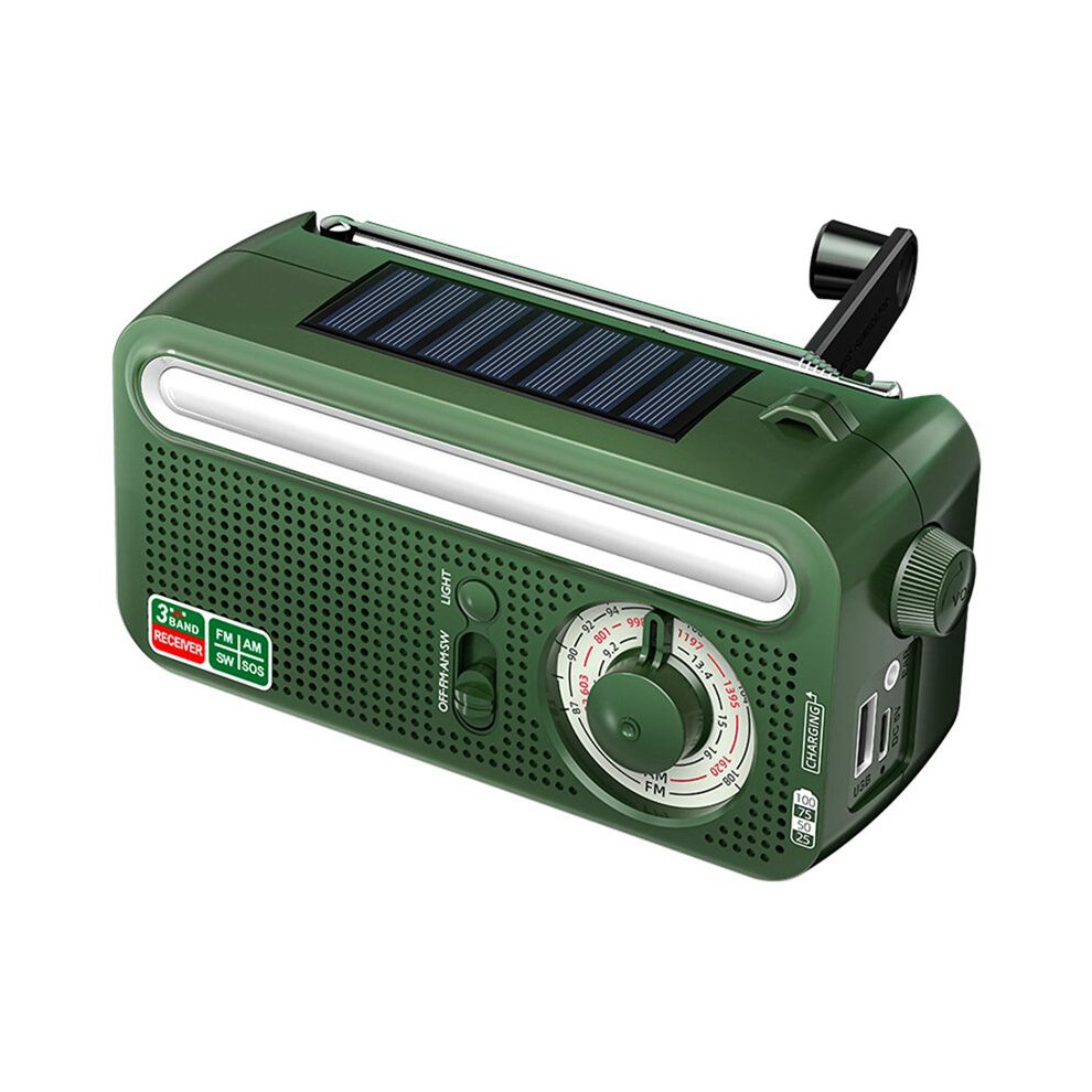 Solar Hand Crank Weather Radio Outdoor Flashlight Torch Solar Panel Power Bank Am/Fm/Noaa Emergency Radio Survival Tool 4713286547324