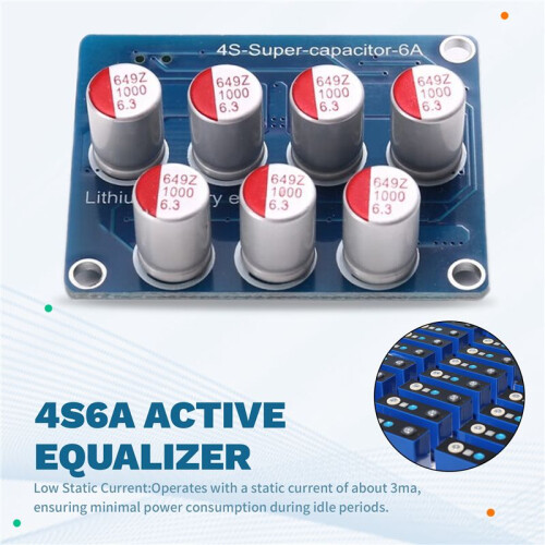 4S 6A Active Equalizer Lifepo4 Li-Ion Lithium Battery Balancer  Transfer Balancing Board for 4 Strings 12V 2