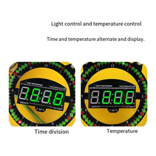DIY Electronic Kit Clock with Rotating LED DS1302 Display  Temperature Learning Soldering Project Practice Solder C 2