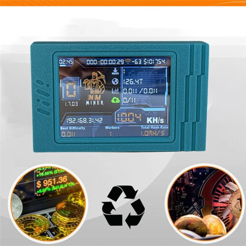 NerdMiner V2 MAX BTC Solo Miner 1050KH/S Minerador de Criptomoedas Minerador com Tela Inteligente de 2,8 Polegadas Nerdminer Win 3.125 BTC 2