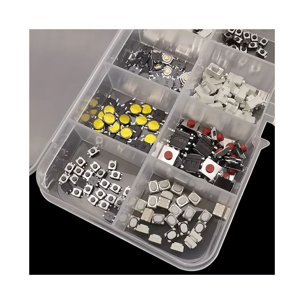 250Pcs Micro-Tactile Tact Push Button Assorted Kit 2P 4 Pin Smd Pcb Momentary Self-Reset Car Remote Control 6033797228825