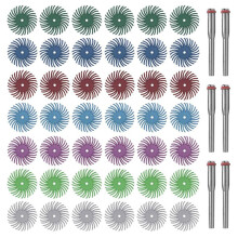 42pcs 1 Inch Radial Bristle Disc Kit with 1/8 Inch Shank for Rotary Tool Mixed Grit Abrasive Brush -Polishing Pad