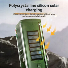 Solar Hand Crank Weather Radio Outdoor Flashlight Torch Solar Panel Power Bank AM/FM/NOAA Emergency Radio Survival Tool