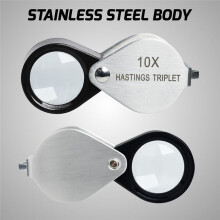 Hastings Triplet Loupe 10X Jeweler'S Loupe with 16mm Triplet Lens Foldable Tiny Loupe Magnifier Gemstone Magnifying Tool