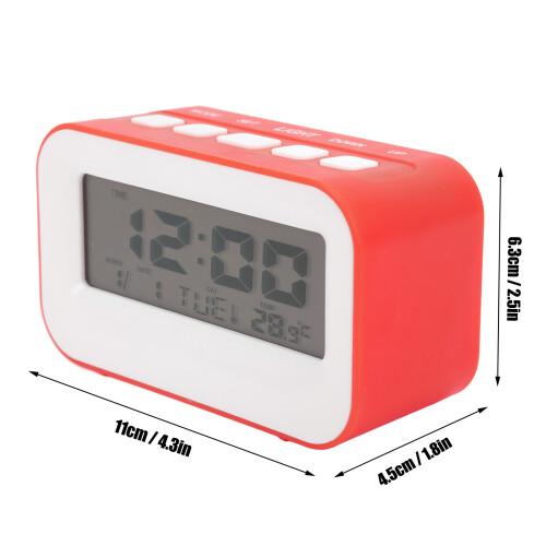 LCD-Kinderwecker mit Hintergrundbeleuchtung, Melodischer Alarm & Countdown-Timer Rot 2