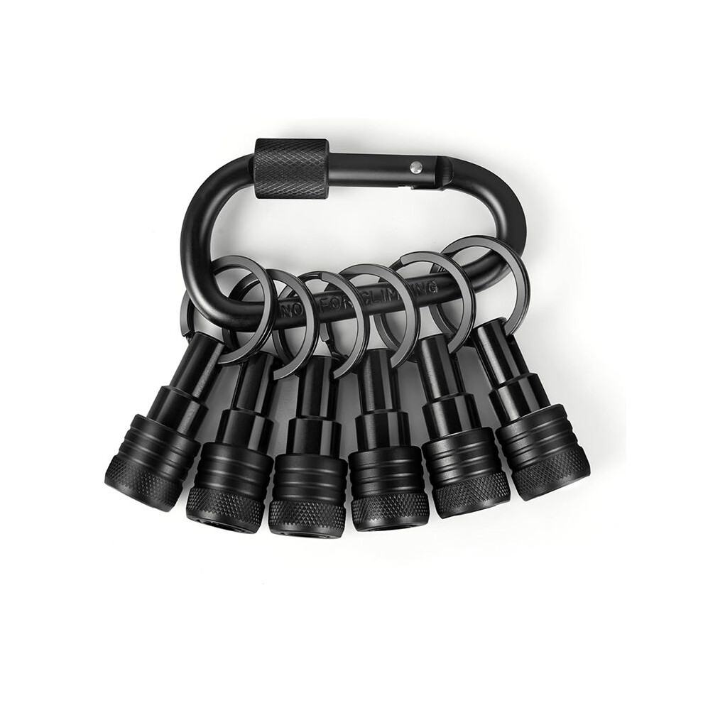 6Pcs Bit Holders Keychain, 1/4 Inch Hex Shank Bit Holders, Quick-Change Design For Nut Driver, Screwdriver & Drill Bits 4712939912380