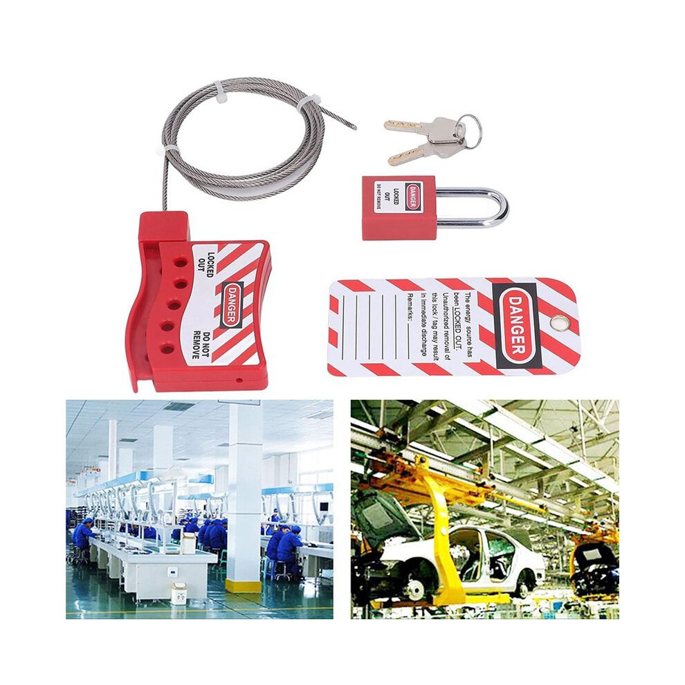 Lockout Tagout Cable Lock Resistant-Temperature, Handled Door Valve Locks Electrical Plug Lockout Device 6032562153614