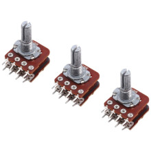 3 Piece B100K Dual Fever Audio Speaker Amplifier Adjustable Step Master Volume Potentiometer 20mm Flower Handle 8 Feet