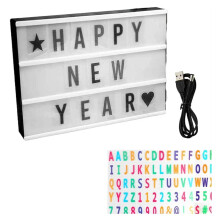 Caisson Lumineux de Cinéma Enseignes au Néon Personnalisées, Caisson Lumineux à LED Blanc Chaud avec Lettres, Chiffres et Symboles