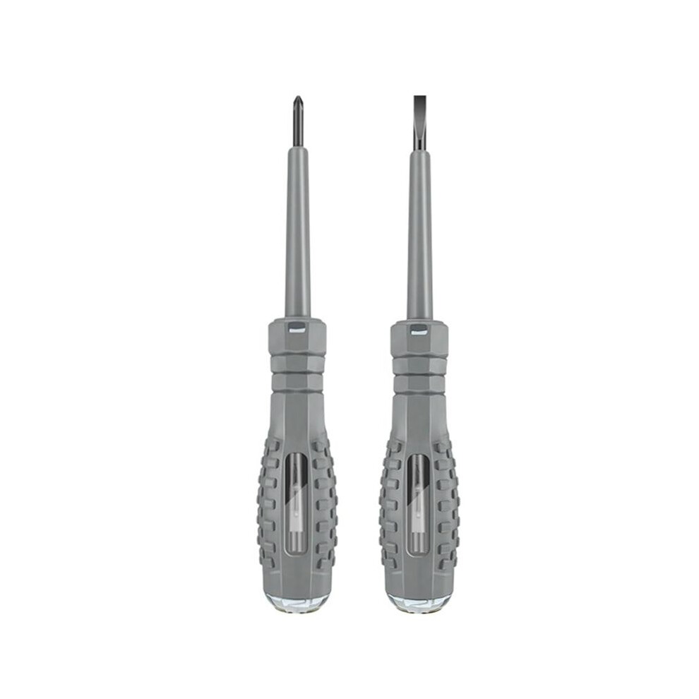 2-In-1 High Torque Strong Magnetic Screwdriver Electricity Detector, Electricity Tester Pen With Magnetic Grey 4712817890199