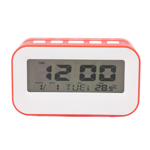 LCD-Kinderwecker mit Hintergrundbeleuchtung, Melodischer Alarm & Countdown-Timer Rot 1