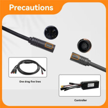 Elektro-Fahrradkabel 1TO5 Wasserdichtes Kabel Führt Drähte für KT-Controller Motor Gasbremse Display