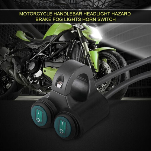 22mm Universal Motorcycle Handlebar Headlight Brake Fog Lights Horn Dual Control Button  B 2