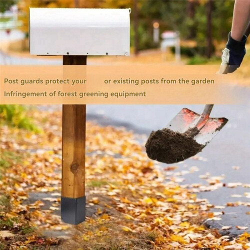 Post Base Protectors Guard for Wooden Mailbox Bracket, Protect Pavilion Deck Railing From Lawnmower 1