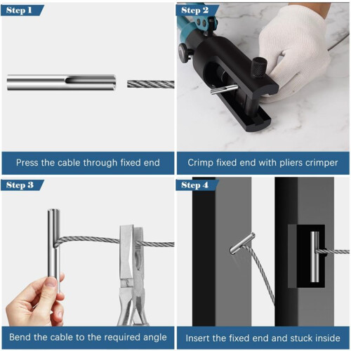 1/8 Inch Invisible Cable Railing Terminal Toggle Anchor Angle, Stainless Steel Adjustable Cable Railing Hardware 10PCS 2