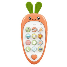 Babymobilleksak med Tidig Utbildning och Musik, Pedagogisk Falsk Telefon för Barn, Sensorisk Leksak för Barn Orange