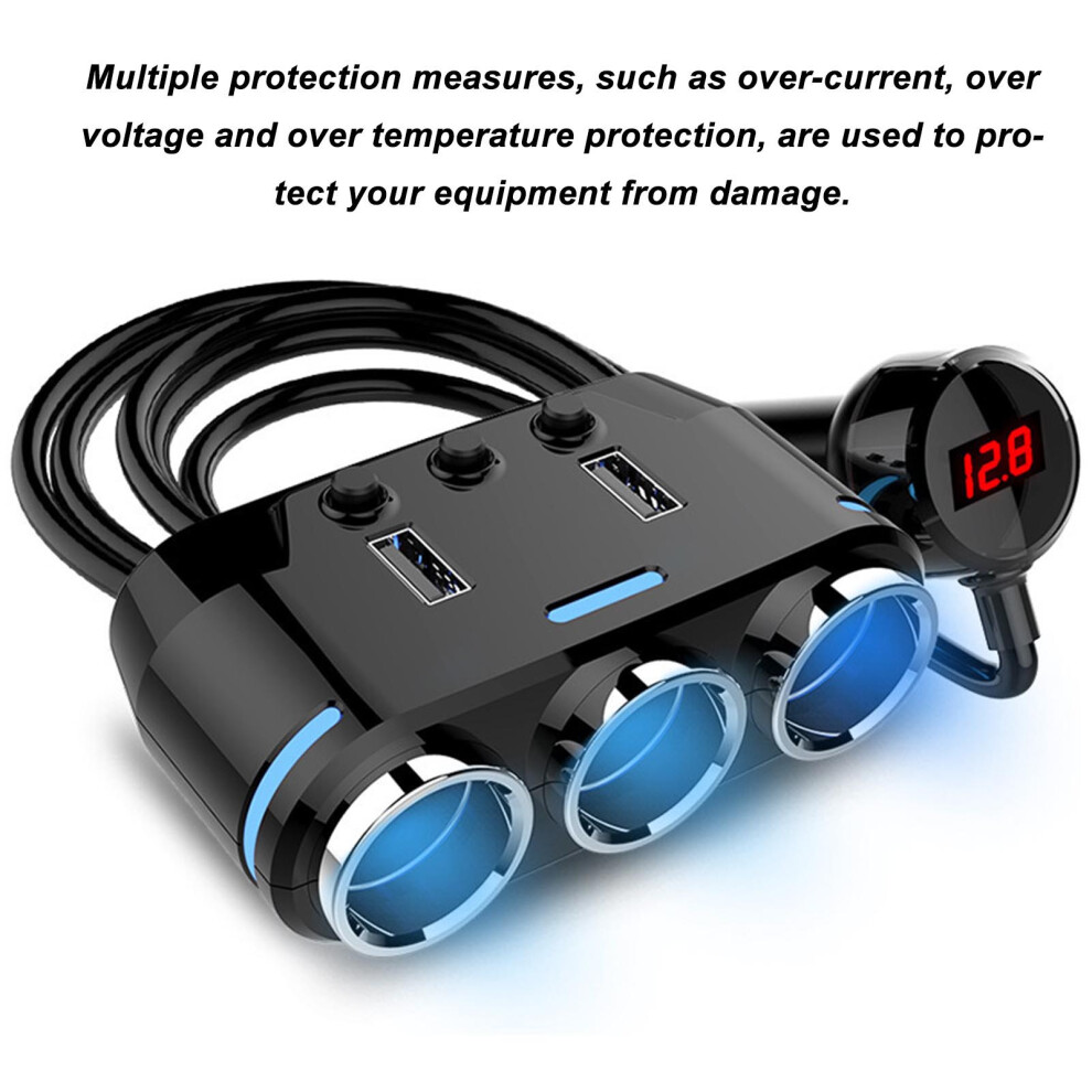 12V-24V Car Charger 3 Socket Splitter 7806371652045
