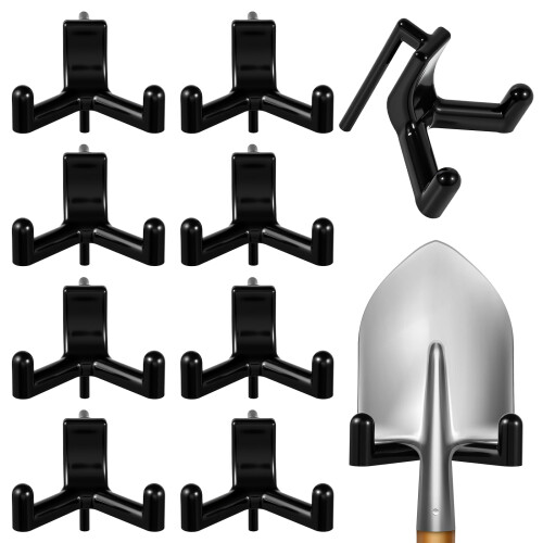 10 Pcs Plastic Shed Hooks for Garden Tools, ABS VShaped Tool Hanger for Space Saving Organization