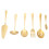 6-Piece Serving Flatware Silverware Set, Serving Utensil Set,Include Cake Server, Slotted Serving Spoon Gold 1